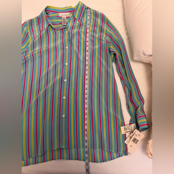 Evan-Picone long sleeve colorful stripped blouse - Picture 6 of 7